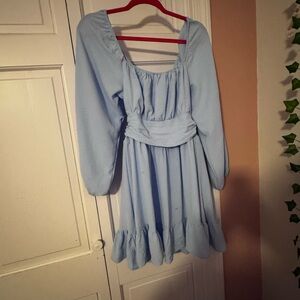Light Blue Long Sleeve Dress